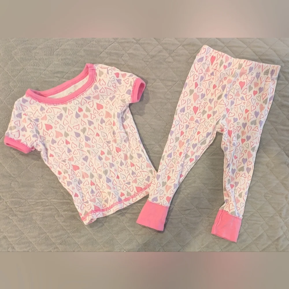 2T Kids Pajamas Set - Owl and Heart Print